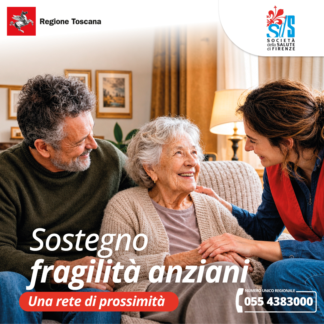 Locandina del progetto "Sostegno fragilità anziani. Una rete di prossimità"